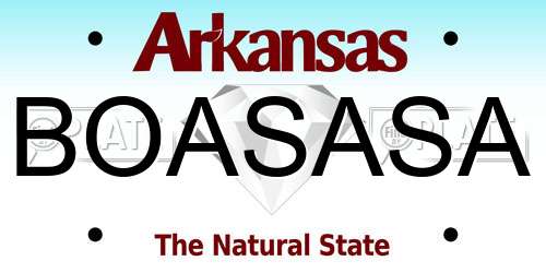 BOASASA Arkansas License Plate
