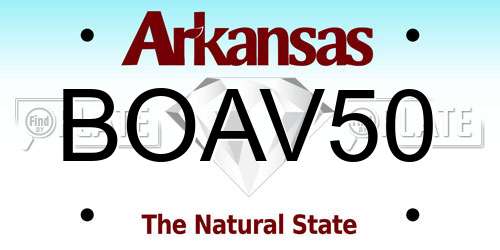 BOAV50 Arkansas License Plate