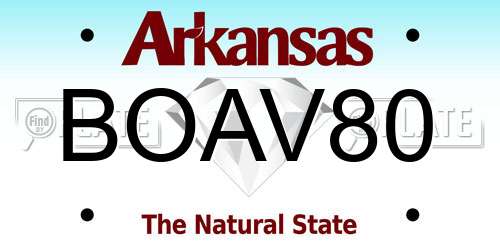 BOAV80 Arkansas License Plate