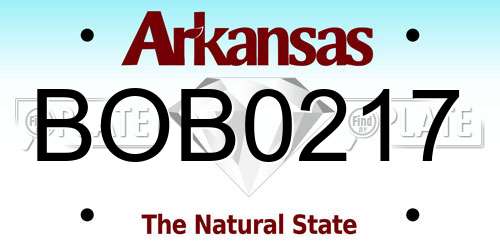 BOB0217 Arkansas License Plate