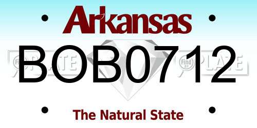 BOB0712 Arkansas License Plate