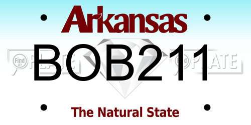 BOB211 Arkansas License Plate