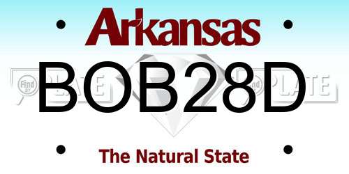 BOB28D Arkansas License Plate