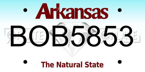 BOB5853 Arkansas License Plate