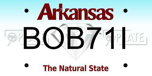 BOB71I Arkansas License Plate