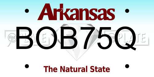 BOB75Q Arkansas License Plate