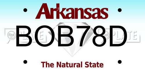 BOB78D Arkansas License Plate