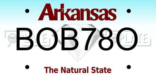 BOB78O Arkansas License Plate