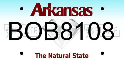 BOB8108 Arkansas License Plate