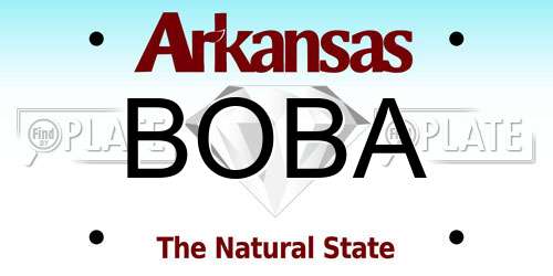 BOBA Arkansas License Plate