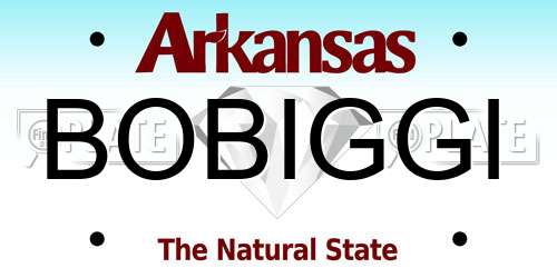 BOBIGGI Arkansas License Plate