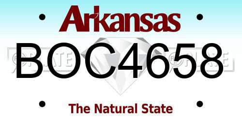 BOC4658 Arkansas License Plate