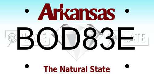 BOD83E Arkansas License Plate