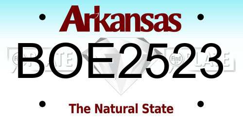 BOE2523 Arkansas License Plate