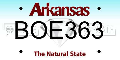 BOE363 Arkansas License Plate