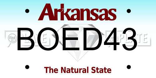 BOED43 Arkansas License Plate