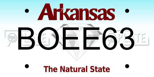 BOEE63 Arkansas License Plate