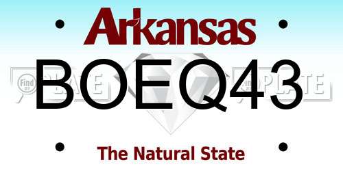 BOEQ43 Arkansas License Plate