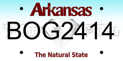 BOG2414 Arkansas License Plate