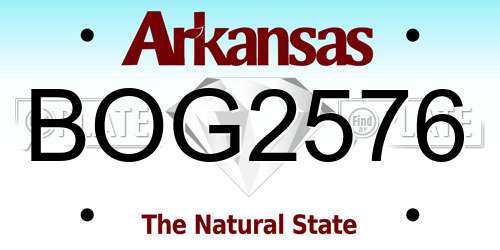 BOG2576 Arkansas License Plate