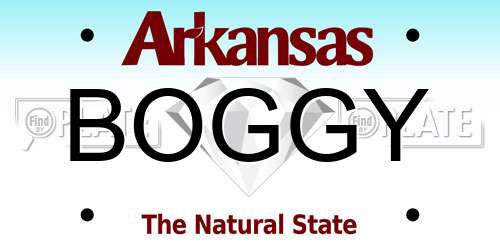 BOGGY Arkansas License Plate