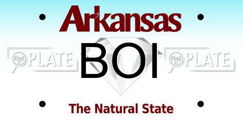 BOI Arkansas License Plate