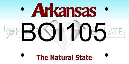 BOI105 Arkansas License Plate