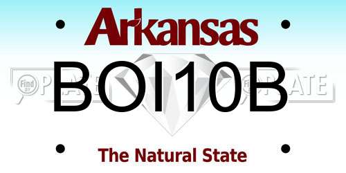 BOI10B Arkansas License Plate