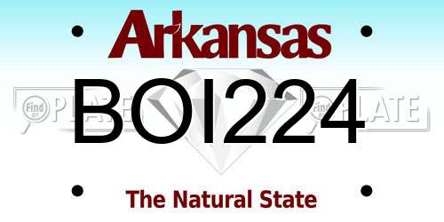 BOI224 Arkansas License Plate