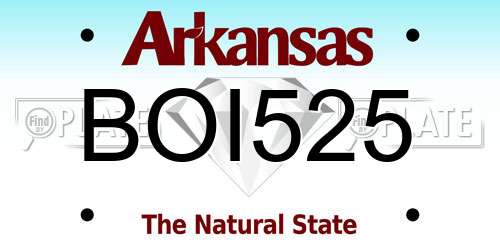 BOI525 Arkansas License Plate