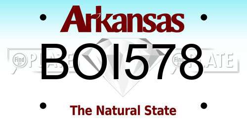 BOI578 Arkansas License Plate