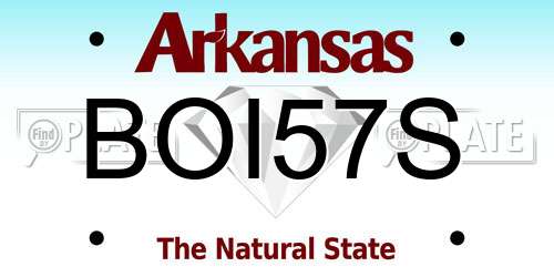 BOI57S Arkansas License Plate