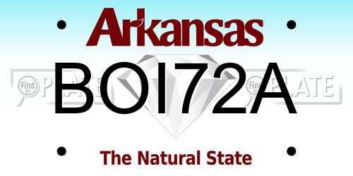 BOI72A Arkansas License Plate