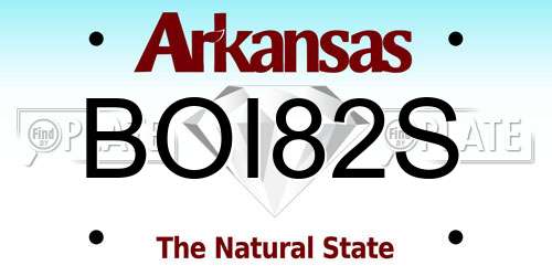 BOI82S Arkansas License Plate