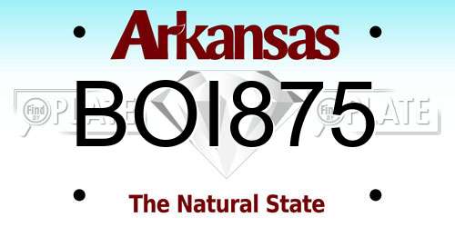 BOI875 Arkansas License Plate