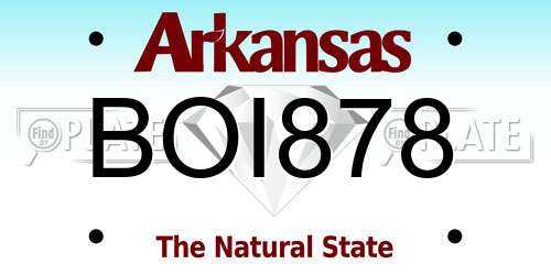 BOI878 Arkansas License Plate