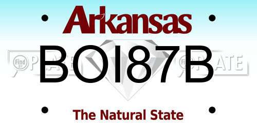 BOI87B Arkansas License Plate