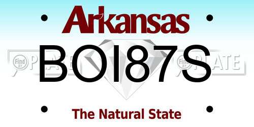 BOI87S Arkansas License Plate