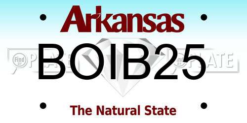 BOIB25 Arkansas License Plate