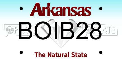 BOIB28 Arkansas License Plate