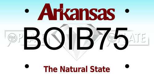 BOIB75 Arkansas License Plate