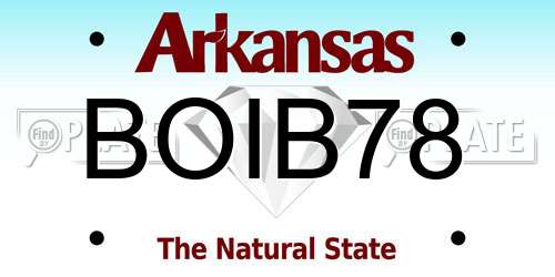 BOIB78 Arkansas License Plate