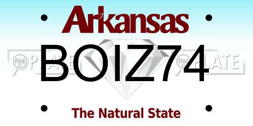 BOIZ74 Arkansas License Plate