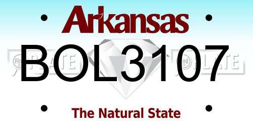 BOL3107 Arkansas License Plate