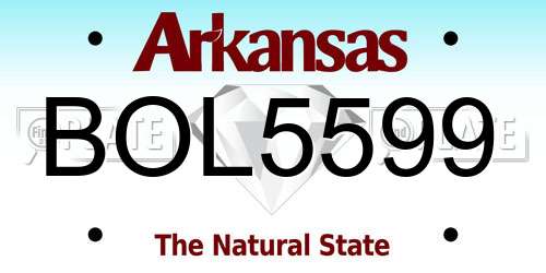 BOL5599 Arkansas License Plate