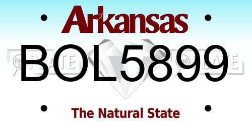 BOL5899 Arkansas License Plate