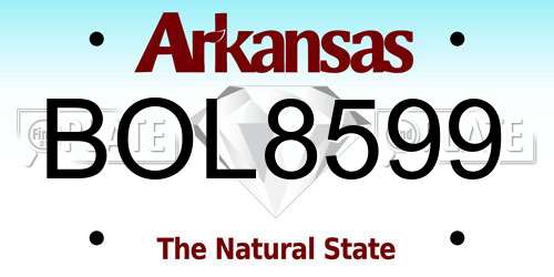 BOL8599 Arkansas License Plate