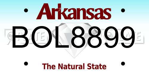 BOL8899 Arkansas License Plate