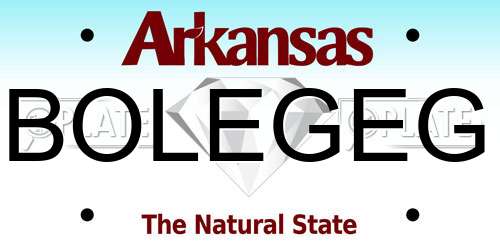 BOLEGEG Arkansas License Plate