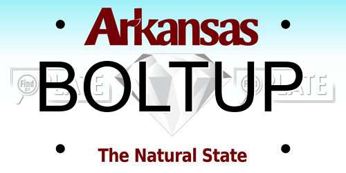 BOLTUP Arkansas License Plate